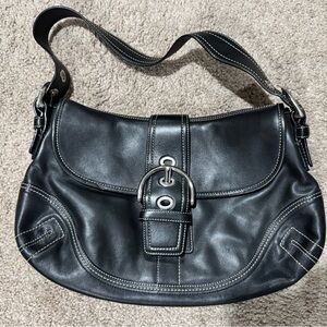 Coach Black Leather Shoulder Bag